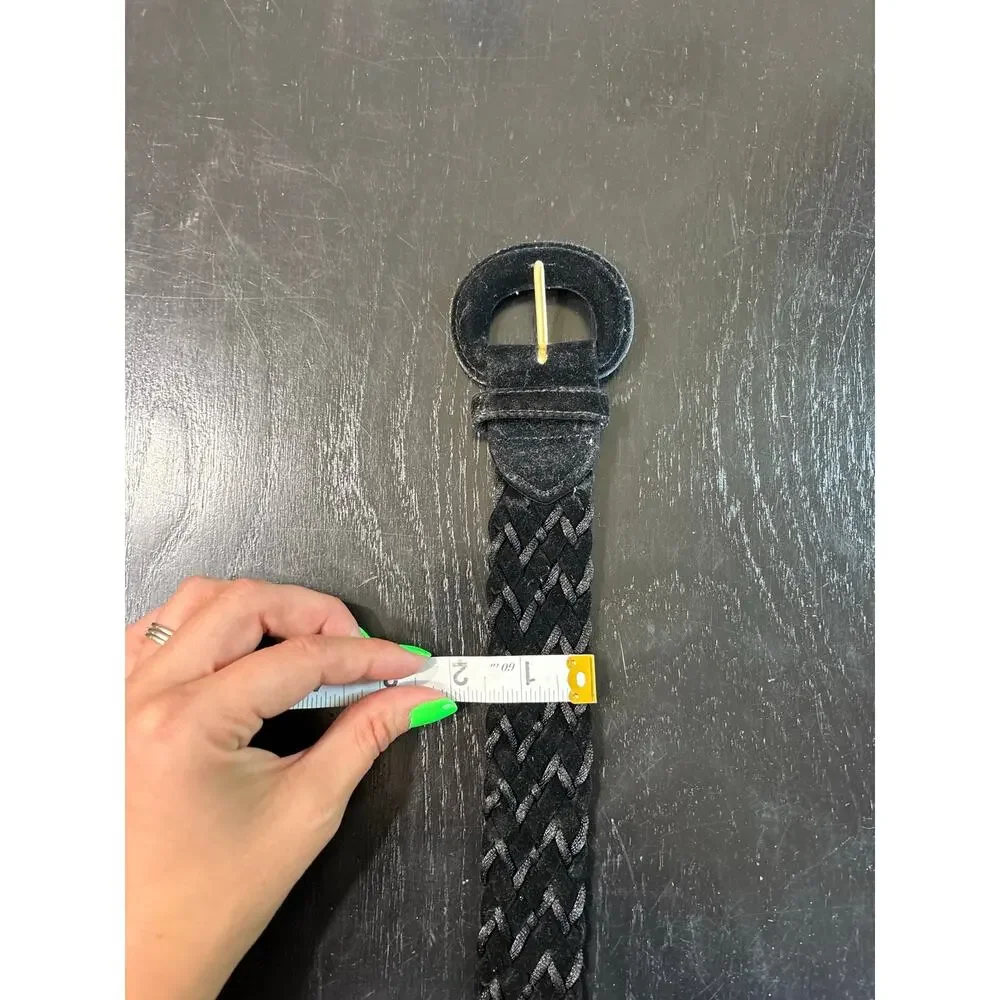 American Vintage Black Velvety Braided Belt- Ashley Smith Y2K 90s S/M Minimalist